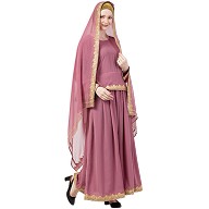 Lehenga abaya with matching Hijab- Puce Pink Lehenga abaya with matching Hijab- Puce Pink